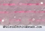 CRQ796 15.5 inches 6mm faceted round rose quartz gemstone beads