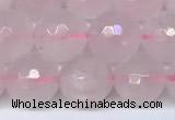 CRQ798 15.5 inches 10mm faceted round rose quartz gemstone beads