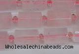 CRQ812 15.5 inches 10*15mm faceted tube rose quartz beads