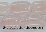 CRQ82 15.5 inches 18*25mm rectangle natural rose quartz beads