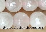 CRQ861 15 inches 8mm faceted round AB-color rose quartz beads