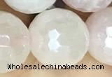 CRQ863 15 inches 12mm faceted round AB-color rose quartz beads