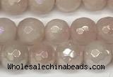 CRQ865 15 inches 6mm faceted round AB-color rose quartz beads