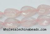 CRQ87 15.5 inches 12*18mm faceted teardrop natural rose quartz beads