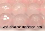 CRQ876 15 inches 8mm faceted round rose quartz beads