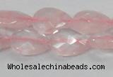 CRQ88 15.5 inches 13*18mm faceted teardrop natural rose quartz beads