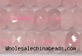 CRQ880 15 inches 5*8mm faceted rondelle rose quartz beads