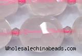 CRQ886 15 inches 12*16mm - 14*20mm faceted nuggets AB-color rose quartz beads