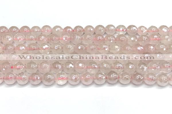 CRQ911 15 inches 8mm faceted round AB-color rose quartz beads