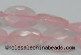 CRQ92 15.5 inches 18*25mm faceted oval natural rose quartz beads