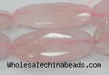 CRQ94 15.5 inches 20*40mm faceted oval natural rose quartz beads