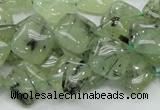 CRU103 15.5 inches 12*12mm diamond green rutilated quartz beads