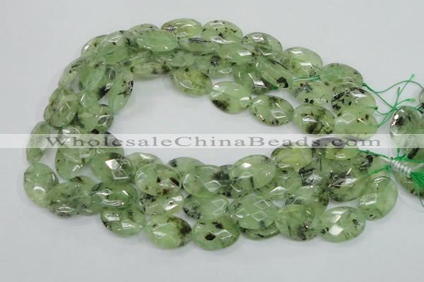 CRU115 15.5 inches 18*25mm faceted oval green rutilated quartz beads