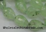 CRU126 15.5 inches 13*19mm faceted teardrop green rutilated quartz beads