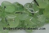 CRU130 15.5 inches 11*13mm faceted freeform green rutilated quartz beads