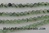 CRU145 15.5 inches 4mm round green rutilated quartz beads