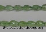 CRU171 15.5 inches 7*10mm faceted teardrop green rutilated quartz beads