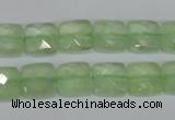 CRU212 15 inches 10*10mm faceted square green rutilated quartz beads