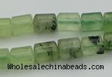 CRU225 15.5 inches 9*11mm tube green rutilated quartz beads