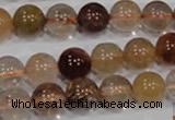 CRU455 15.5 inches 10mm round Multicolor rutilated quartz beads