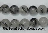 CRU53 15.5 inches 10mm round black rutilated quartz beads wholesale