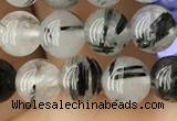 CRU536 15.5 inches 6mm round black rutilated quartz beads wholesale