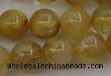 CRU605 15.5 inches 11mm round golden rutilated quartz beads