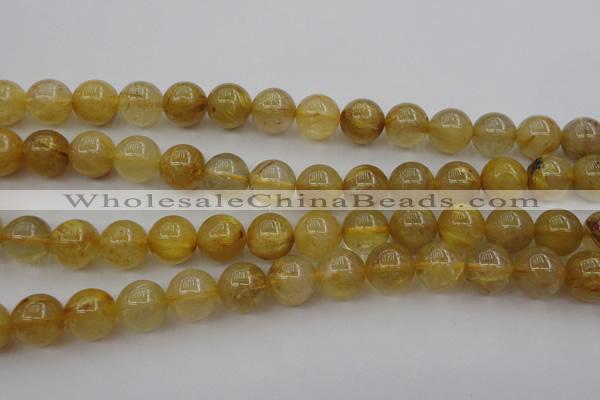 CRU605 15.5 inches 11mm round golden rutilated quartz beads