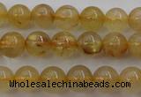 CRU611 15.5 inches 6mm round golden rutilated quartz beads