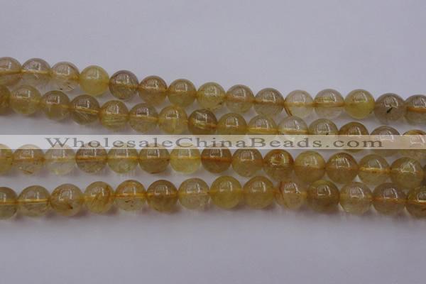 CRU613 15.5 inches 10mm round golden rutilated quartz beads