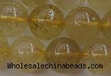 CRU614 15.5 inches 12mm round golden rutilated quartz beads