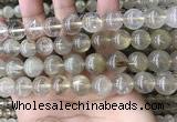 CRU634 15.5 inches 13mm round golden rutilated quartz beads