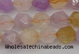 CRU773 15.5 inches 10mm faceted nuggets lavender amethyst & citrine beads