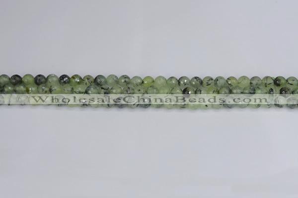 CRU800 15.5 inches 4mm faceted round prehnite gemstone beads