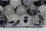 CRU954 15.5 inches 6mm round black rutilated quartz beads