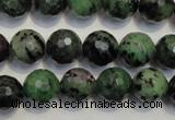 CRZ108 15.5 inches 12mm faceted round ruby zoisite gemstone beads