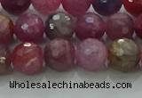 CRZ1123 15.5 inches 7mm faceted round natural ruby gemstone beads