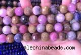 CRZ1145 15.5 inches 12mm faceted round ruby sapphire beads