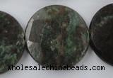 CRZ219 15.5 inches 30mm faceted coin ruby zoisite gemstone beads