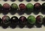 CRZ355 15.5 inches 11mm faceted round natural ruby zoisite beads