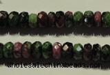 CRZ365 15.5 inches 6*9mm faceted rondelle natural ruby zoisite beads