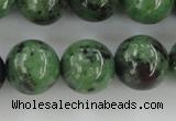 CRZ725 15.5 inches 14mm round ruby zoisite gemstone beads