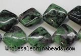 CRZ73 15.5 inches 14*14mm diamond ruby zoisite gemstone beads