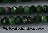 CRZ753 15.5 inches 4*6mm faceted rondelle ruby zoisite beads