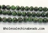 CRZ790 15.5 inches 16mm faceted round ruby zoisite gemstone beads