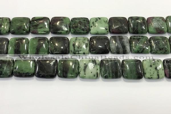 CRZ792 15.5 inches 20*20mm square ruby zoisite gemstone beads