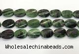 CRZ796 15.5 inches 18*25mm twisted oval ruby zoisite gemstone beads