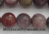 CRZ855 15.5 inches 11mm faceted round natural ruby gemstone beads