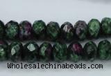 CRZ912 15.5 inches 8*12mm faceted rondelle Chinese ruby zoisite beads