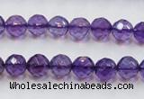 CSA16 15.5 inches 8mm faceted round synthetic amethyst beads